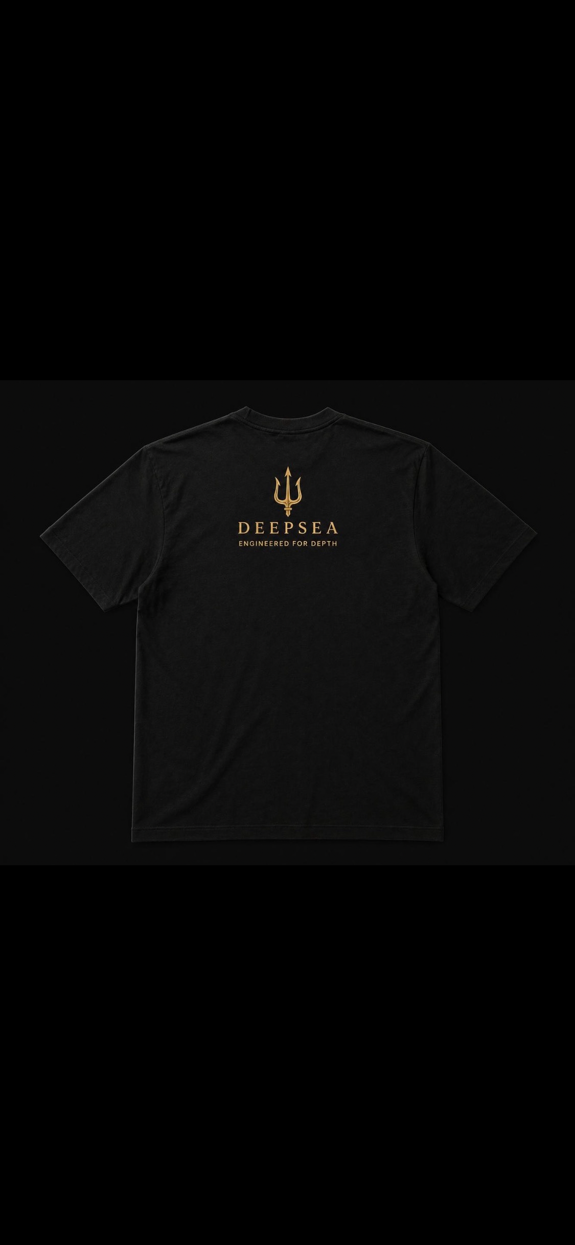 Premium black heavyweight tee crafted from 100% cotton (300 GSM) with a clean DeepSea chest logo and relaxed oversized fit for everyday wear.
